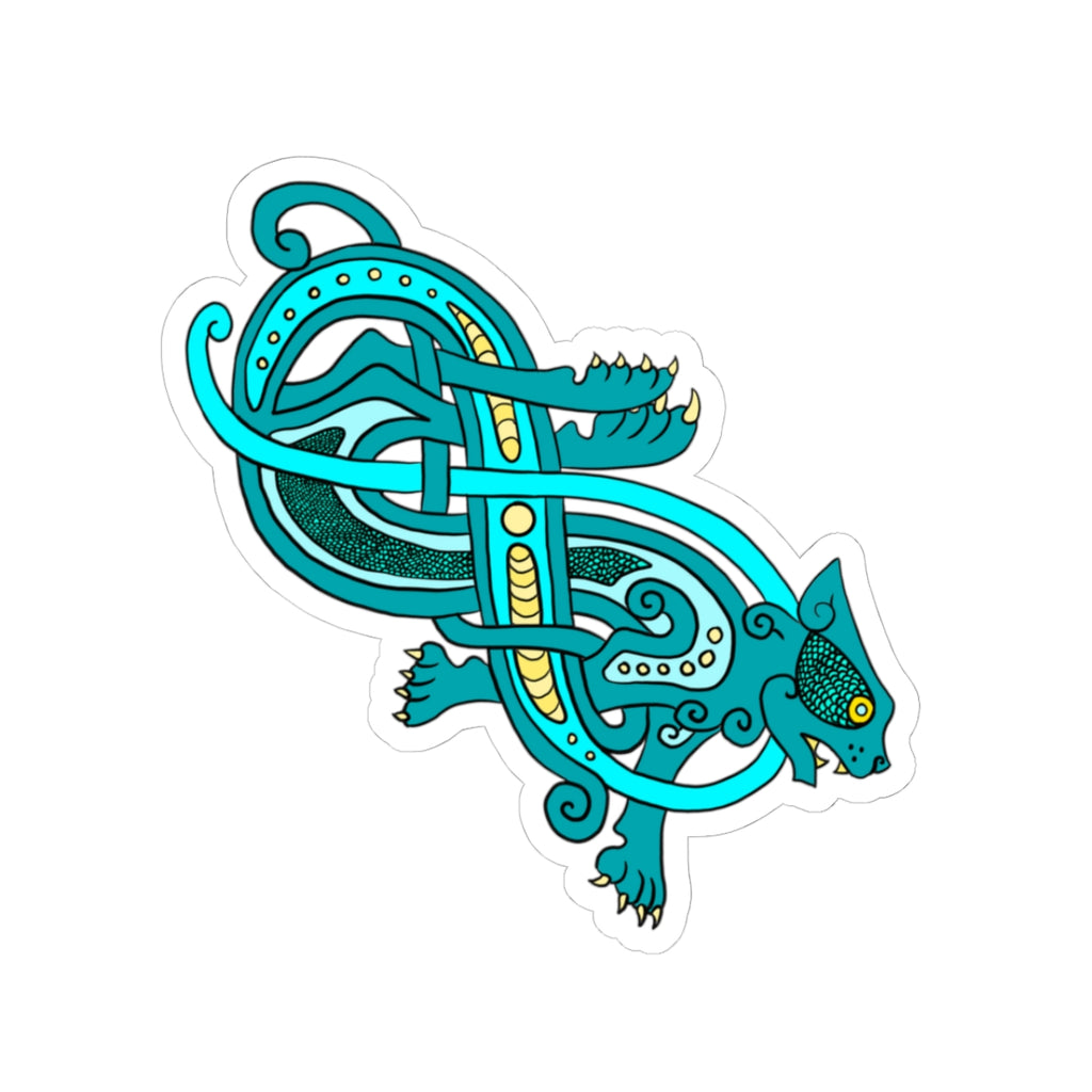 Jelling Cat Viking Knotwork | Kiss-Cut Stickers