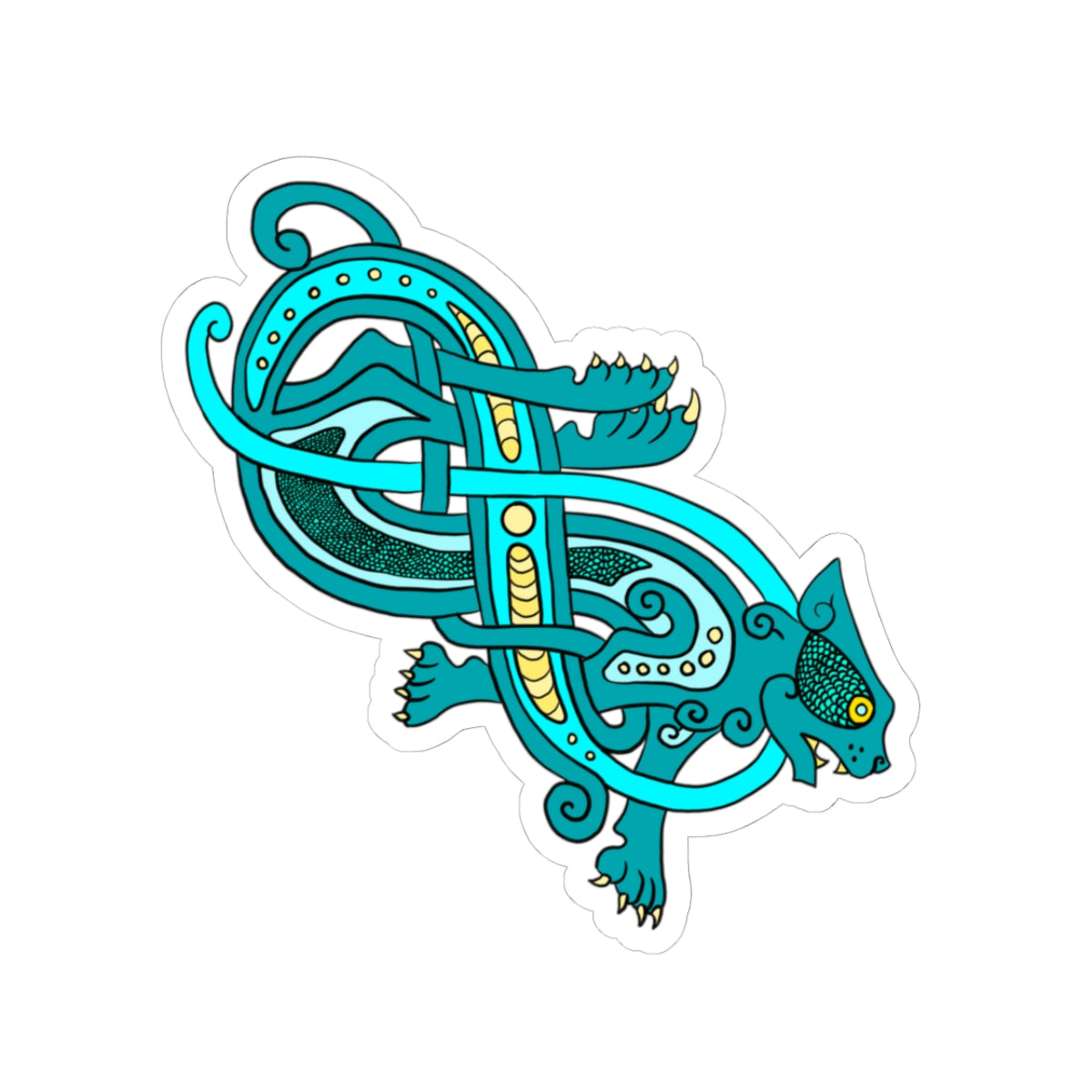 Jelling Cat Viking Knotwork | Kiss-Cut Stickers