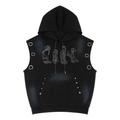 viking,valkryie,hoodie,black,goth,alternative,alt,punk,distressed,sleeveless