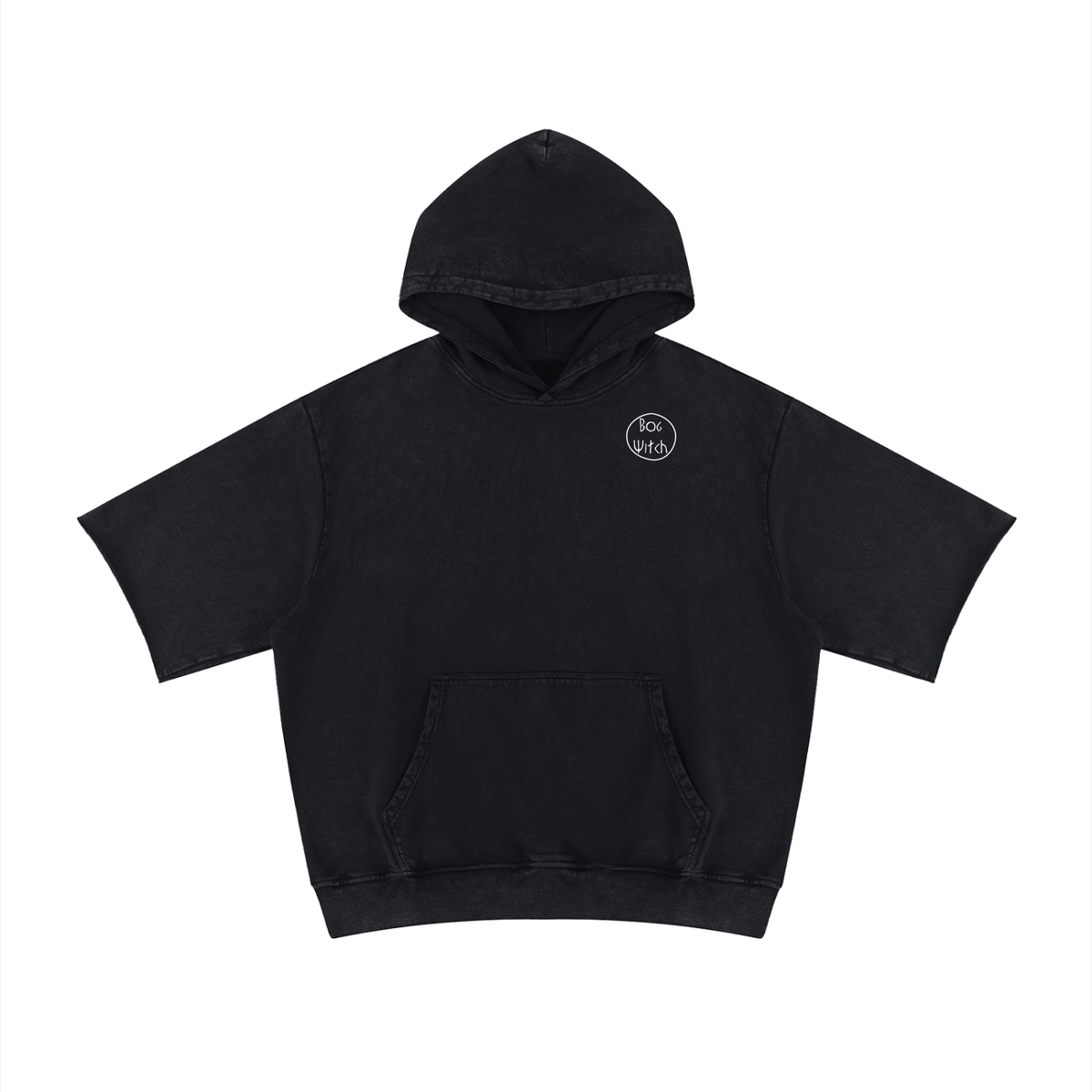 Black sweater with Bog Witch logo on chest.