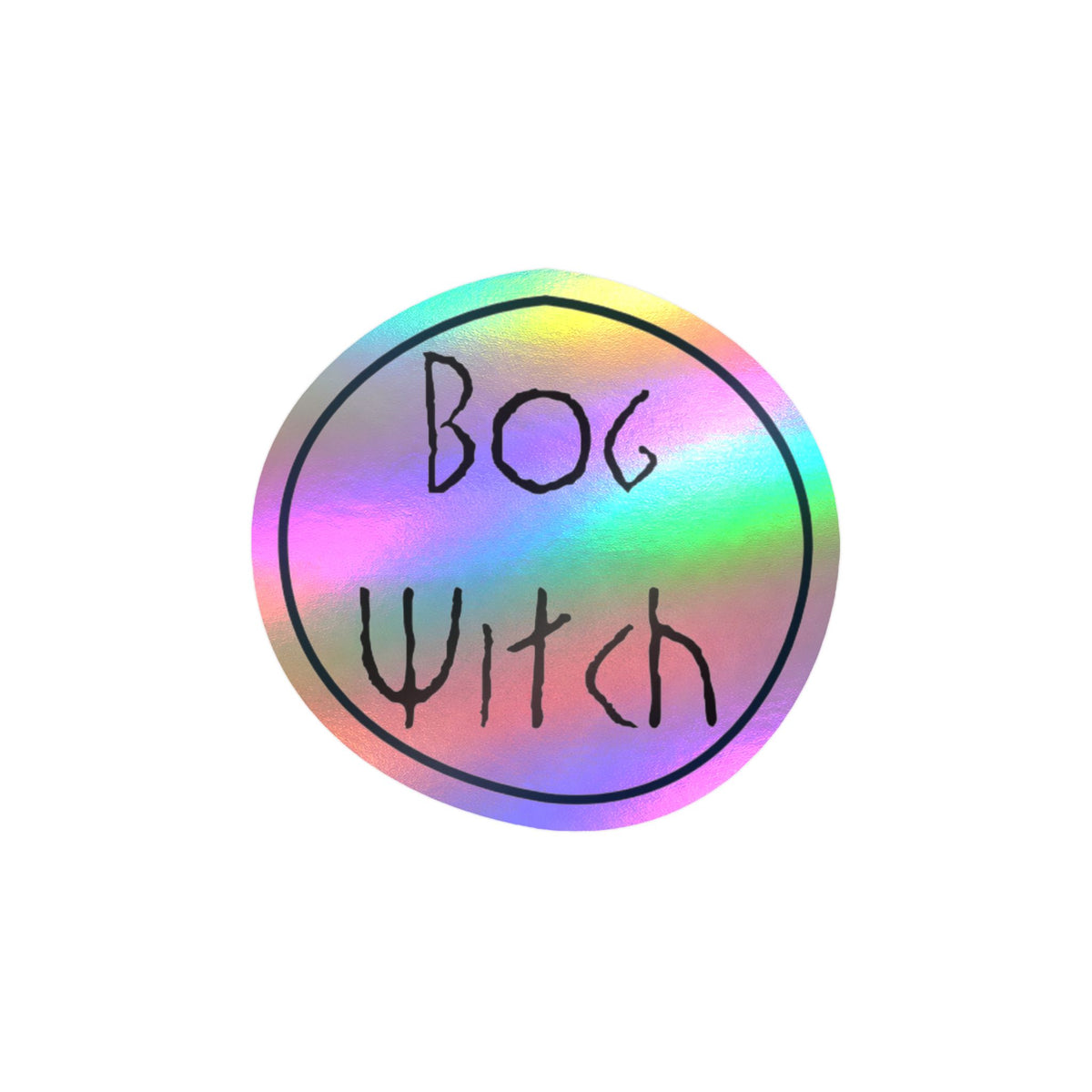 Bog Witch logo holographic sticker
