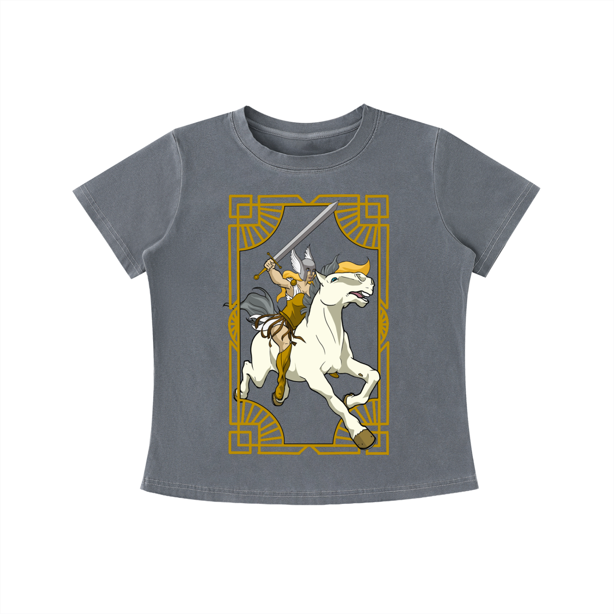 grey shirt, grayshirt,viking,vikings,valkyrie,valkyries,horse,sword,history,archaeology,shera,marvel,women,feminist,art