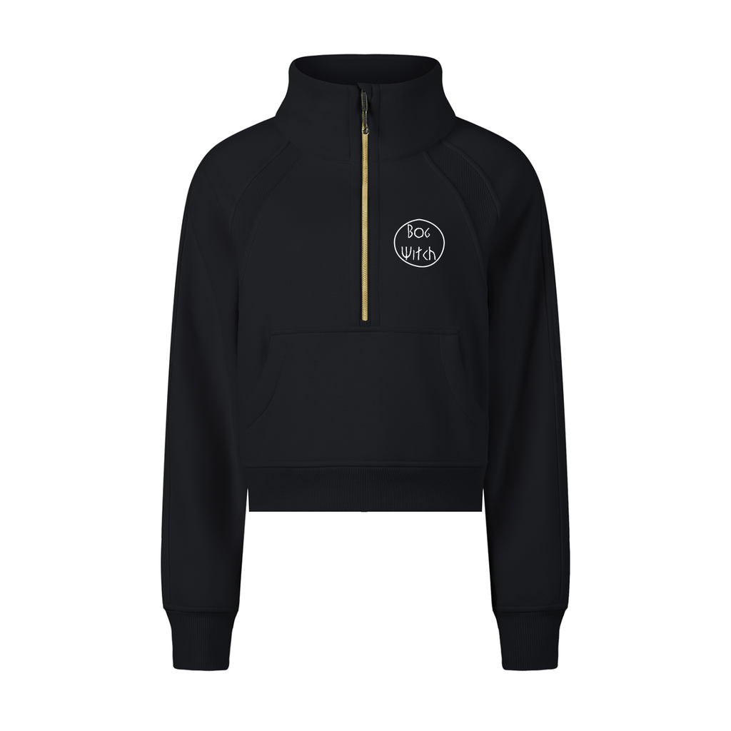 Lascaux Horse | Cropped Half-Zip Sweatshirt
