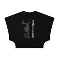 blackshirt,ironage,sword,dragon,handdrawn,archaeology,history,denmark,archeology,witch,witchy,feminine,womensshirt,withcyshirt,croptop,crop,cropped