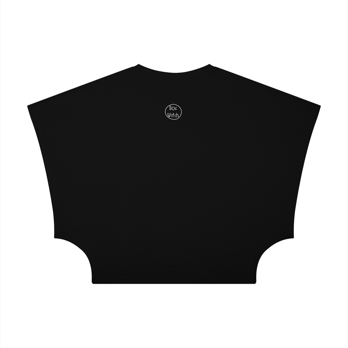 Black shirt with Bog Witch logo, back