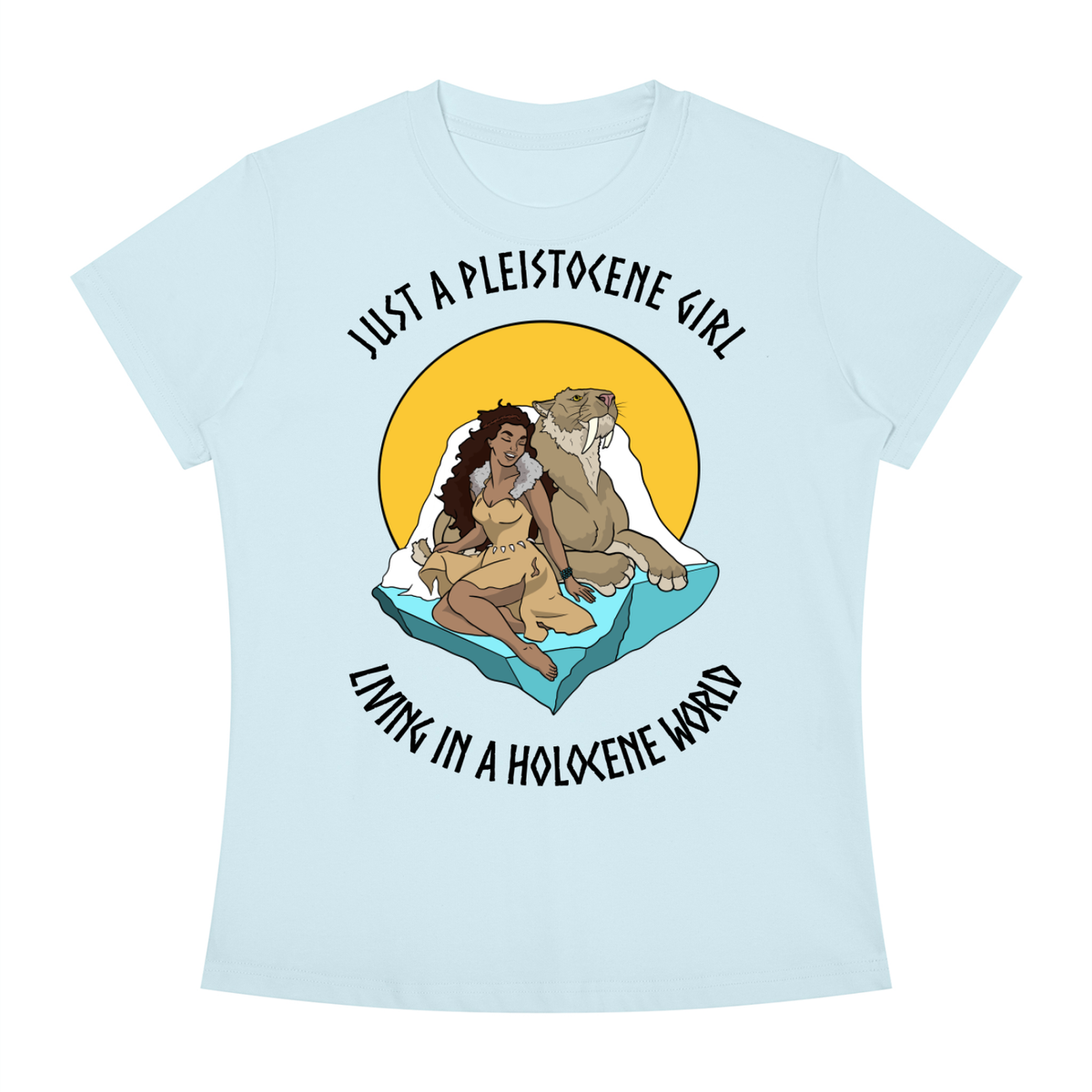 blueshirt,history,archaeology,pinup,barbie,ancient,feminism,anthropology,tshirt,womens,woman,fitted,funny,cat,front
