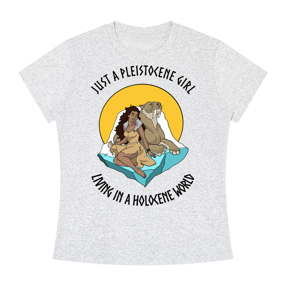 grayshirt,greyshirt,history,archaeology,pinup,barbie,ancient,feminism,anthropology,tshirt,womens,woman,fitted,funny,cat,front