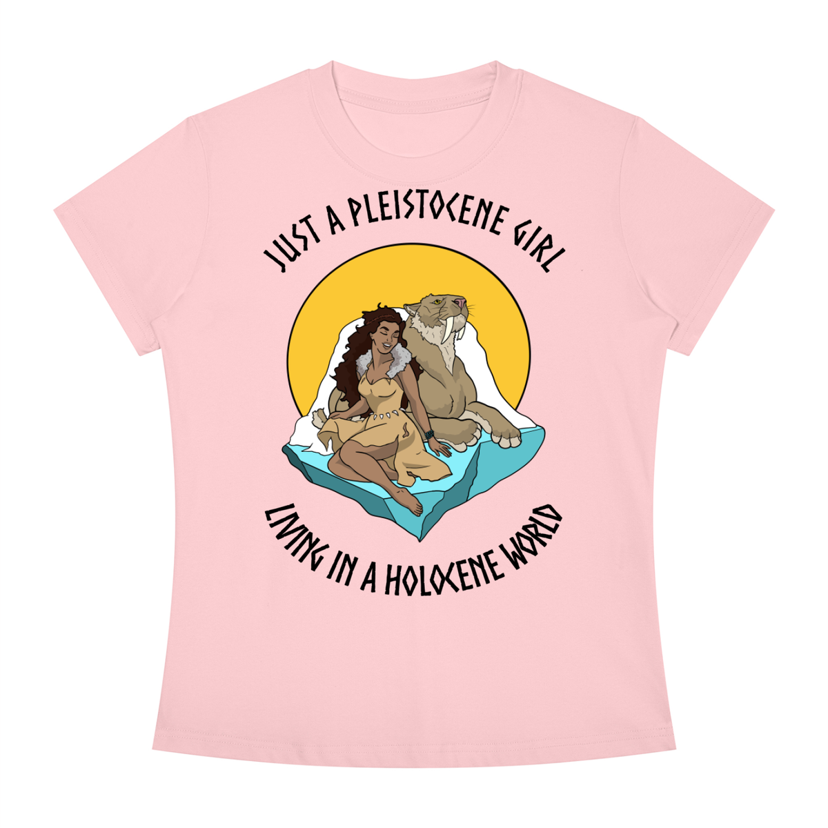 pinkshirt,history,archaeology,pinup,barbie,ancient,feminism,anthropology,tshirt,womens,woman,fitted,funny,cat,front