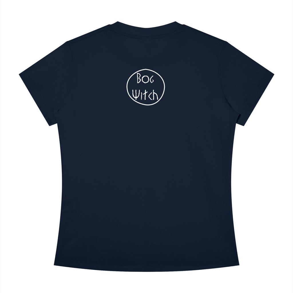 blueshirt,witch,handdrawn,lineart,pleistocene,holocene,archaeology,history,women,feminism,tshirt,shirt,pinup,back