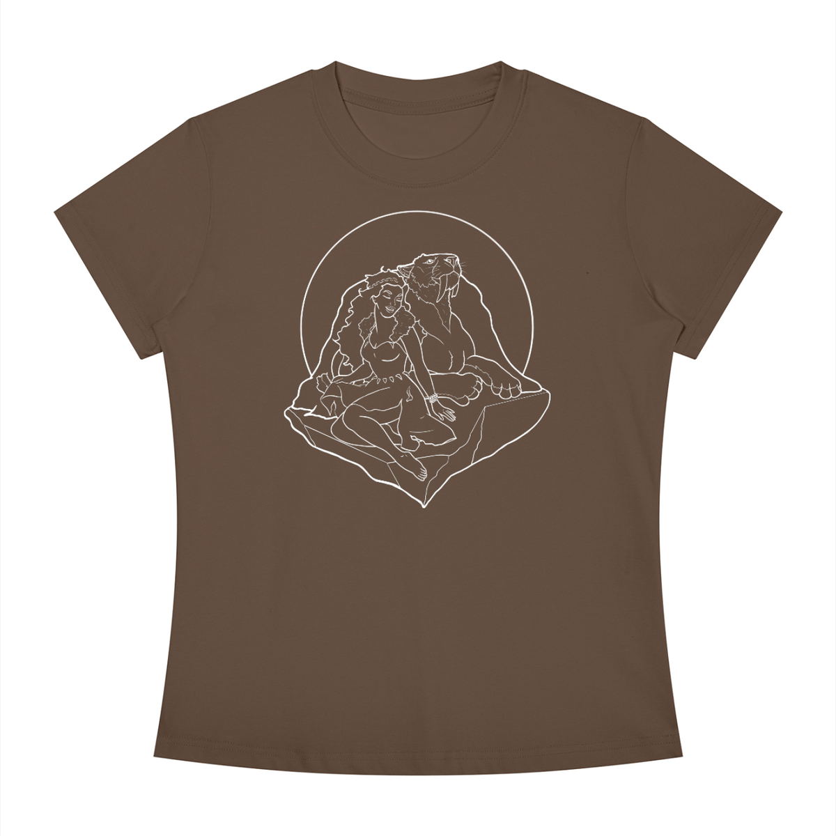 brownshirt,witch,handdrawn,lineart,pleistocene,holocene,archaeology,history,women,feminism,tshirt,shirt,pinup,front