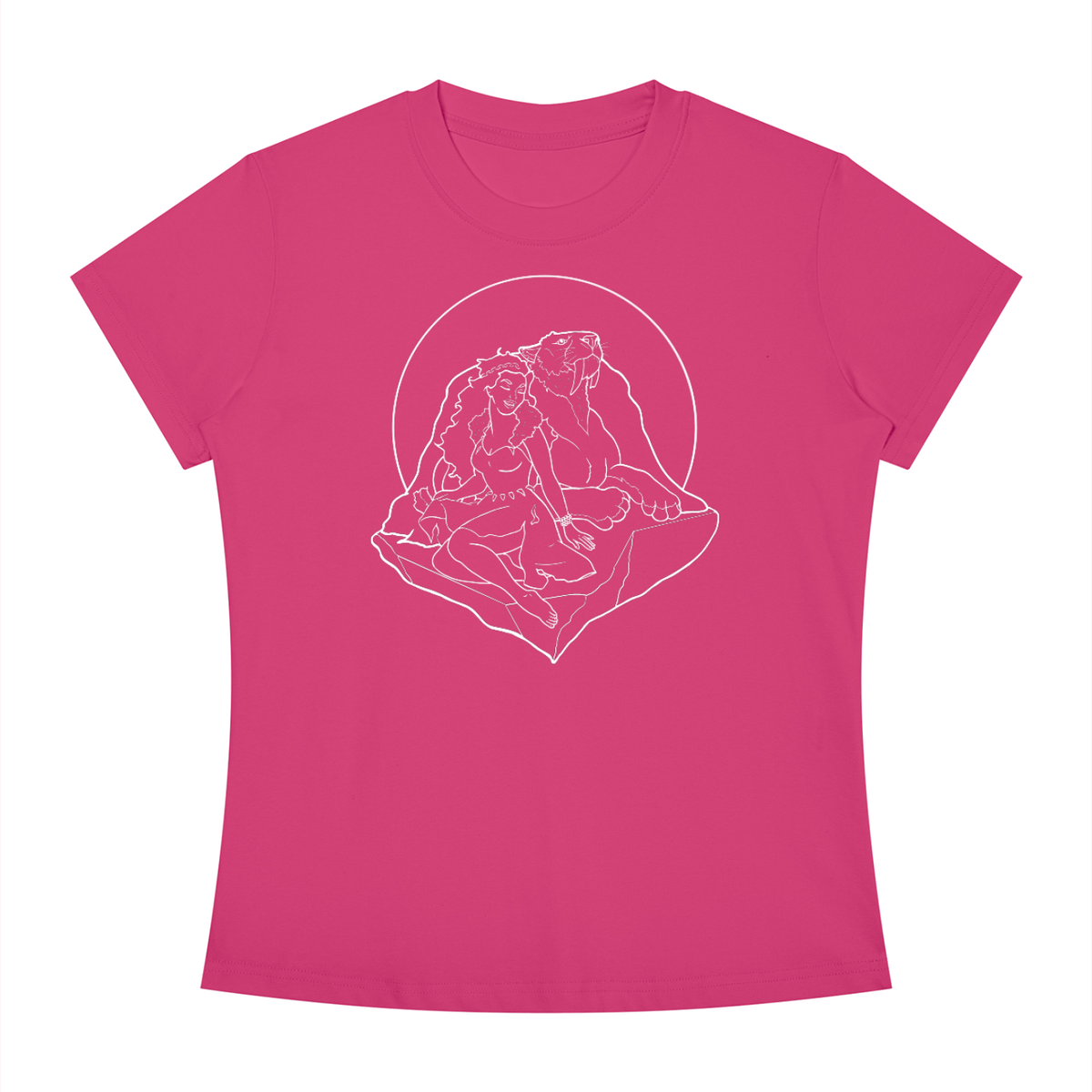 pinkshirt,witch,handdrawn,lineart,pleistocene,holocene,archaeology,history,women,feminism,tshirt,shirt,pinup,front