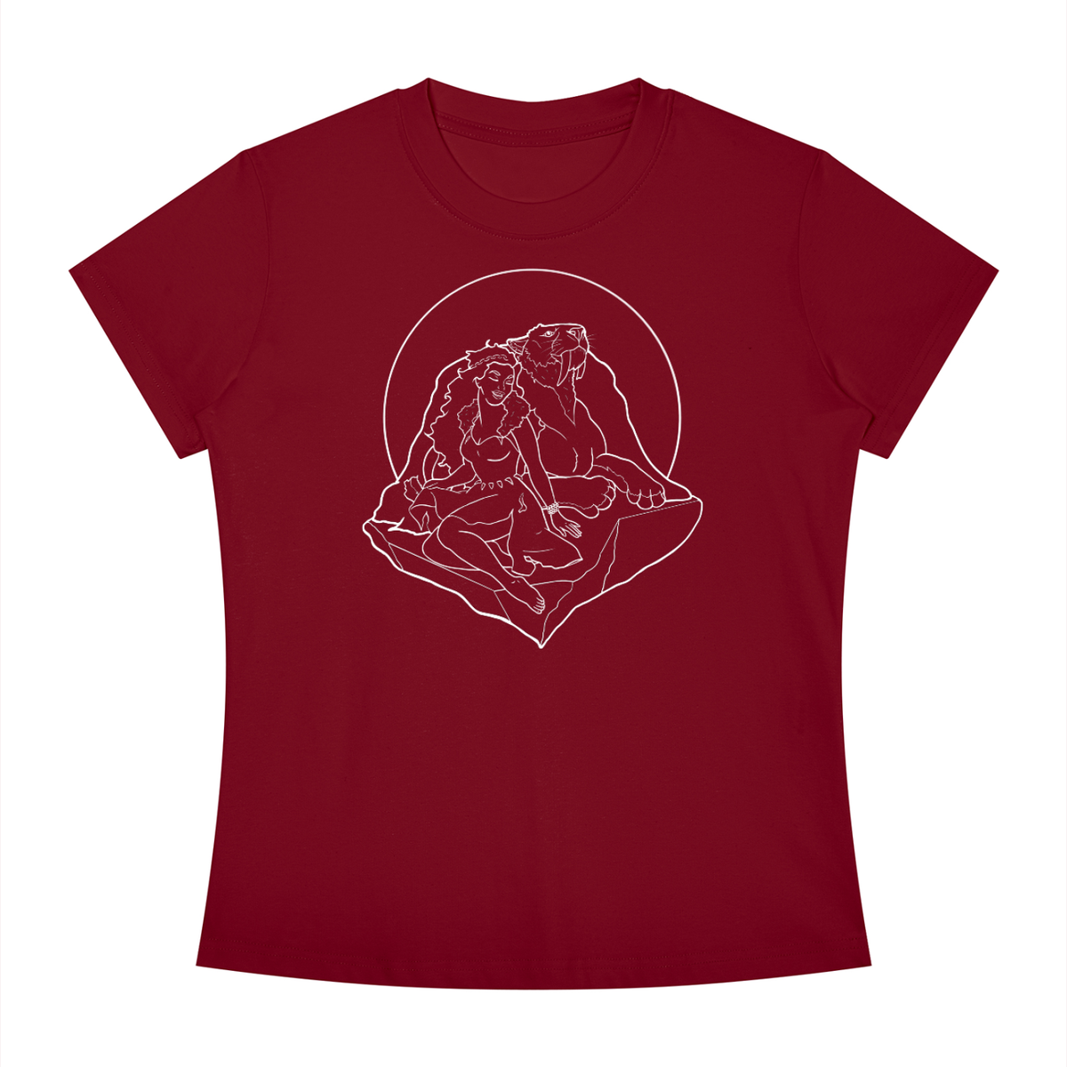 redshirt,witch,handdrawn,lineart,pleistocene,holocene,archaeology,history,women,feminism,tshirt,shirt,pinup,front